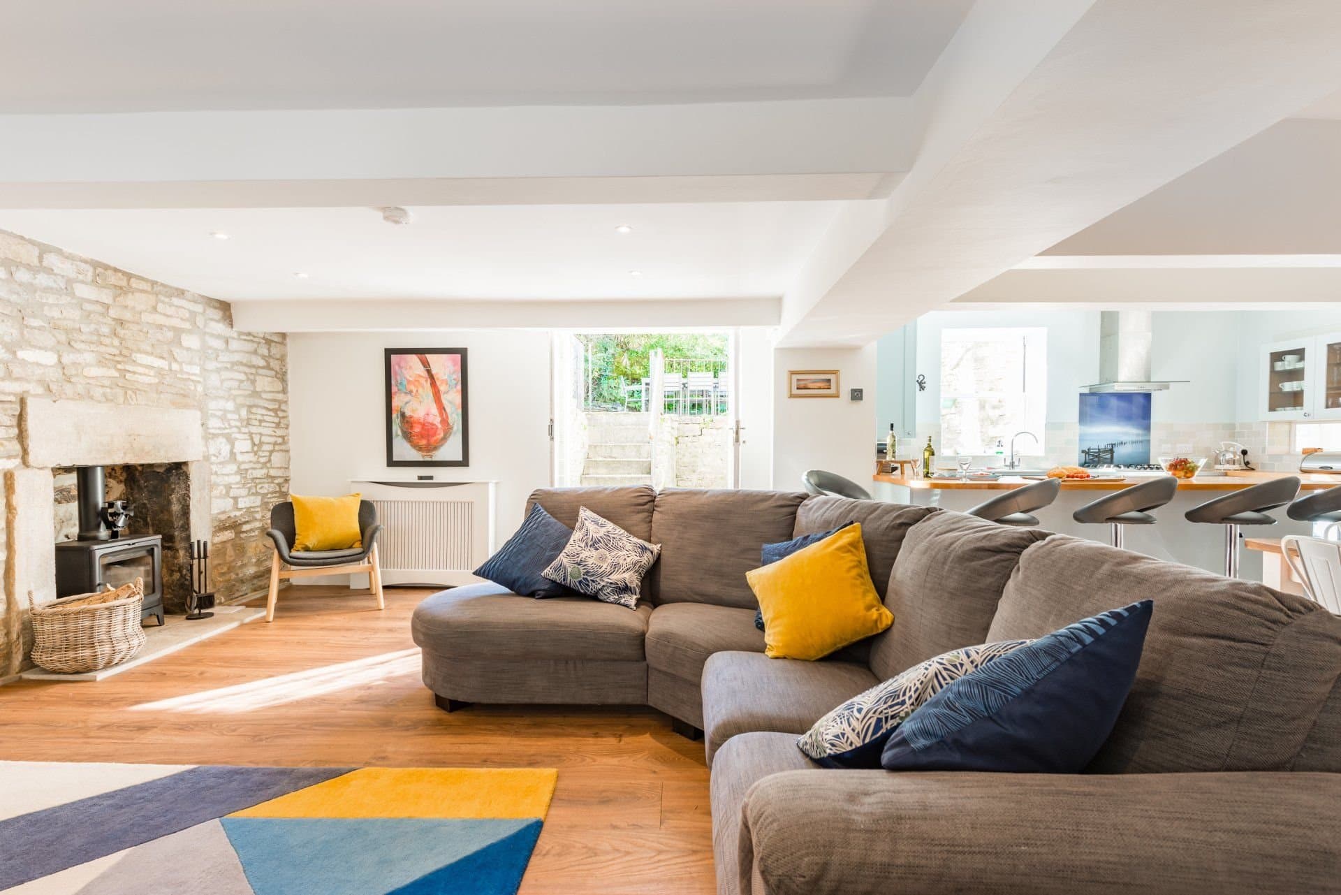 Sofa area in the open-plan downstairs