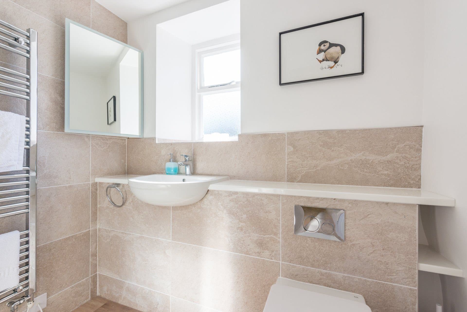 Bathroom with shower over the bath